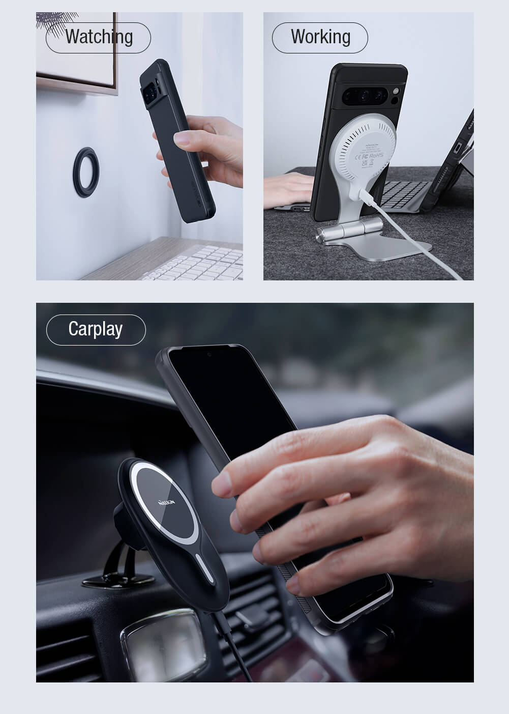Nillkin Super Frosted Shield Pro Magnetic Case for Google Pixel 8 Pro Black