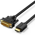 UGREEN 10135 HDMI to DVI Bi-Directional DVI-D 24+1 1080P Full HD Cable 6.6 ft