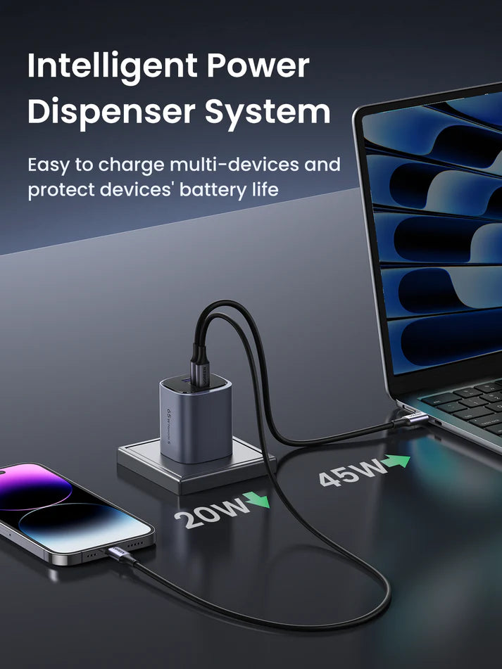 UGREEN Nexode S X553 45225 65W GaN 3-Port USB-C Fast Charger