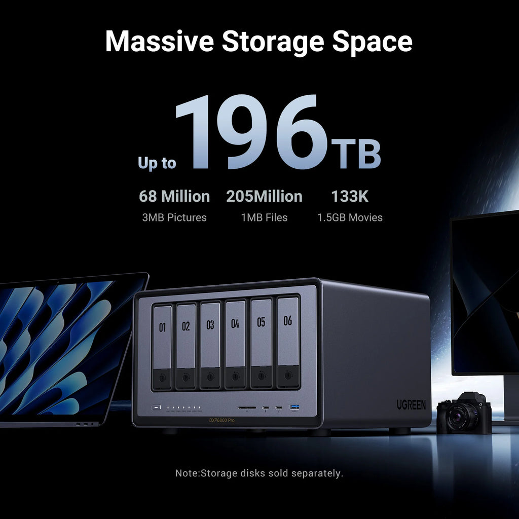 UGREEN NASync DXP6800 Pro 6-Bay Desktop NAS Intel i5 1235u 8GB DDR5 2x 10GbE Diskless