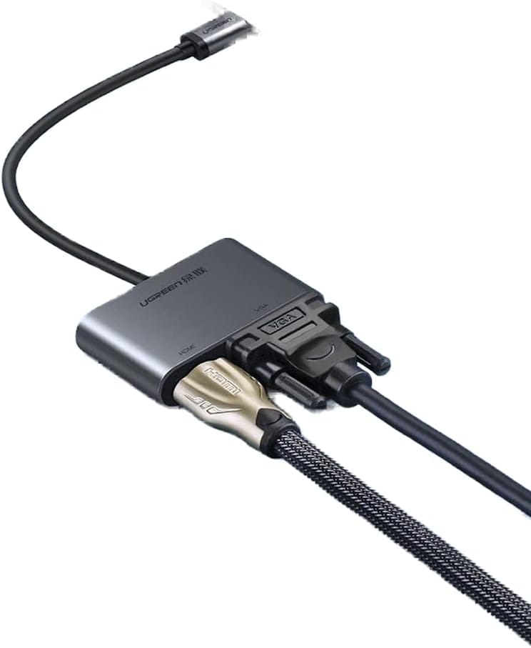 UGREEN CM162-50505 USB-C to HDMI VGA USB 3.0 Adapter with 100W PD Space Gray