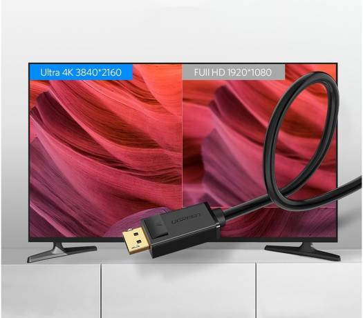 UGREEN DP102 10245 DisplayPort to DisplayPort Cable 4K 60Hz Gold-Plated 4.9 ft Black