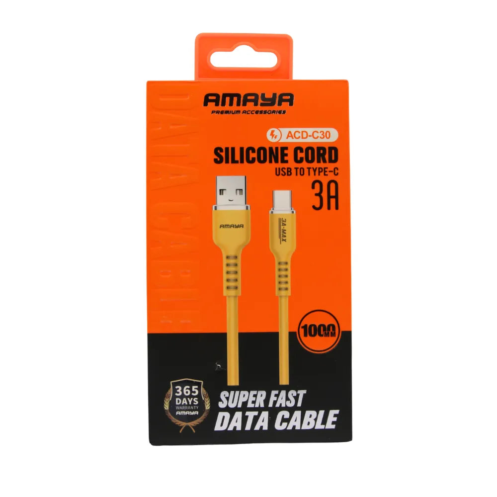 ACD-C30 Jincicada Silicone 3.3 ft Type-C Data Cable Yellow