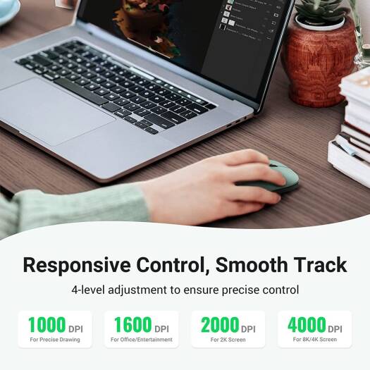 UGREEN MU001 90374 Portable Wireless Mouse Green