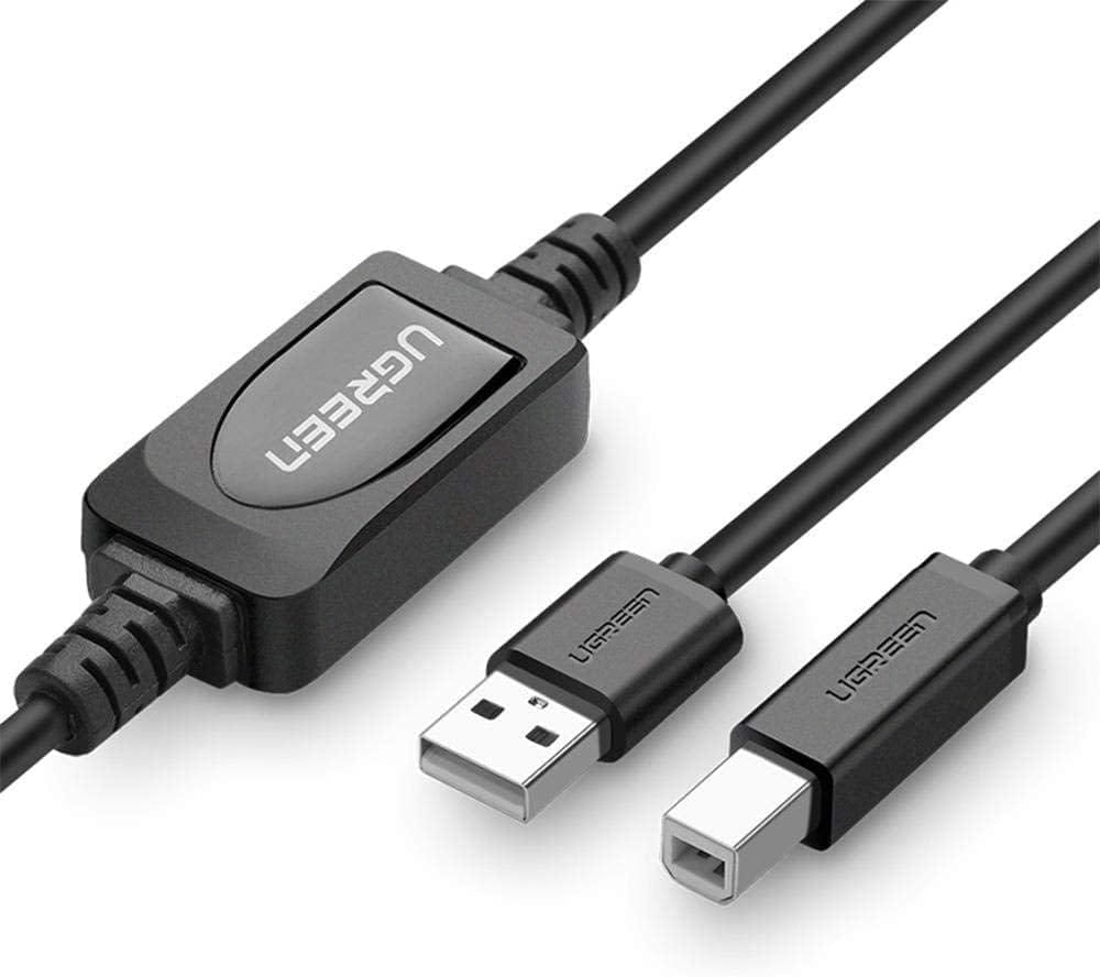 UGREEN 10362 Active USB 2.0 A Male to B Male Printer Cable 49.2 ft Black