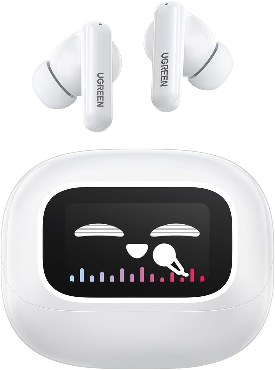 UGREEN EchoBuds Magic WS211 55137 Active Noise Cancelling Earbuds with Smart Touchscreen White