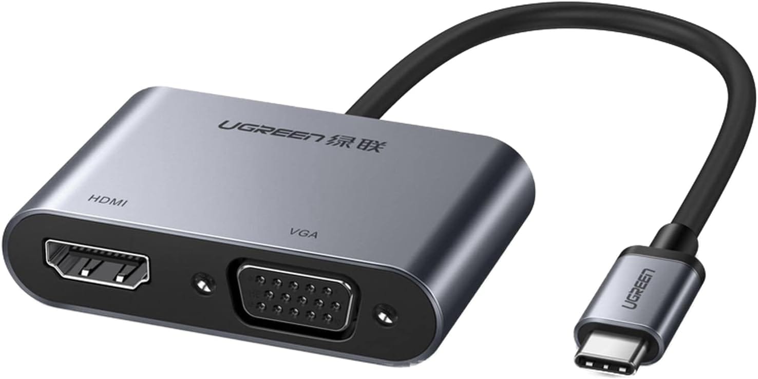 UGREEN CM162-50505 USB-C to HDMI VGA USB 3.0 Adapter with 100W PD Space Gray