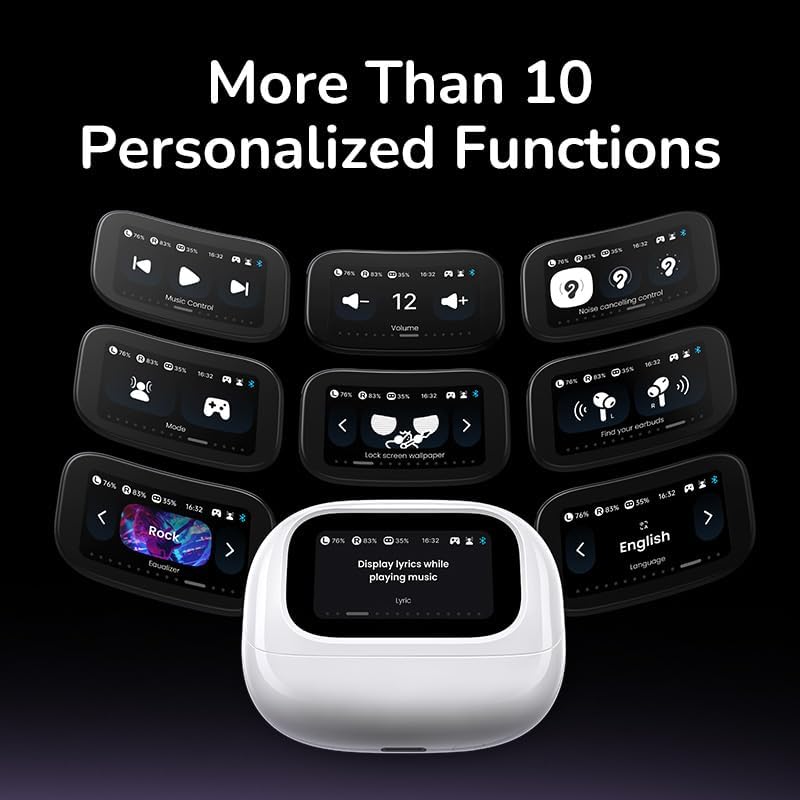 UGREEN EchoBuds Magic WS211 55137 Active Noise Cancelling Earbuds with Smart Touchscreen White