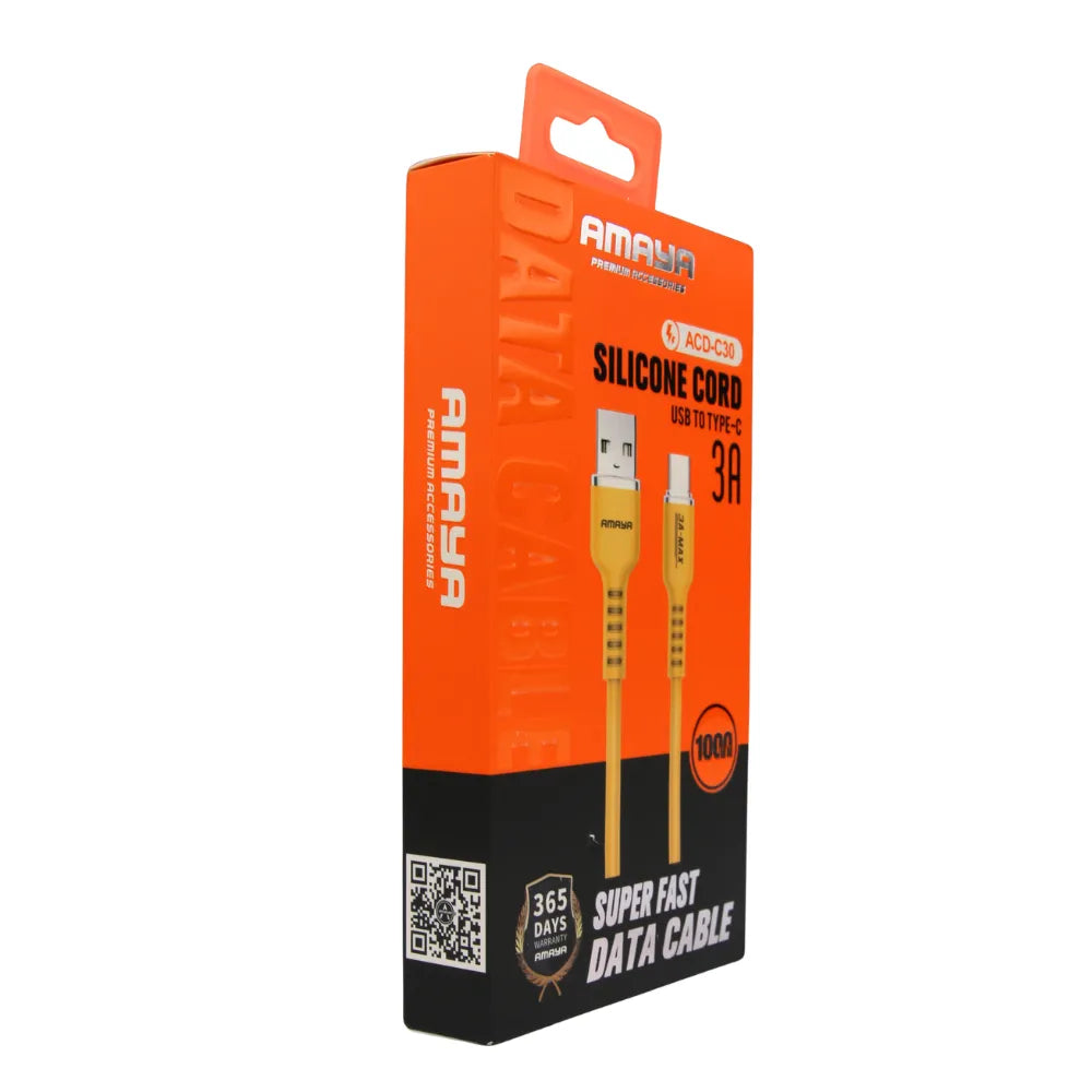 ACD-C30 Jincicada Silicone 3.3 ft Type-C Data Cable Yellow