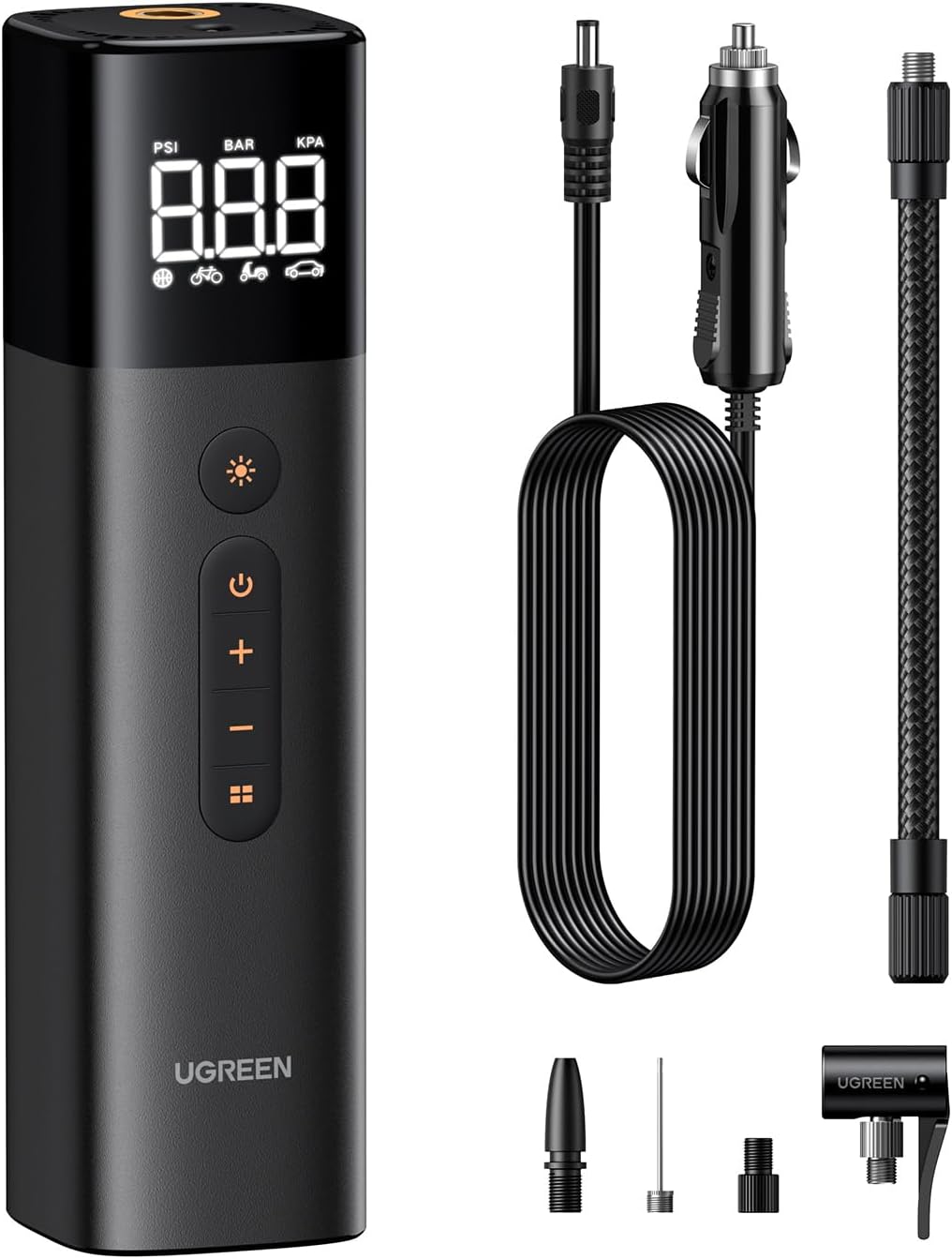 UGREEN CD259 35573 Portable Tire Inflator Air Pump 150 PSI with LED Light