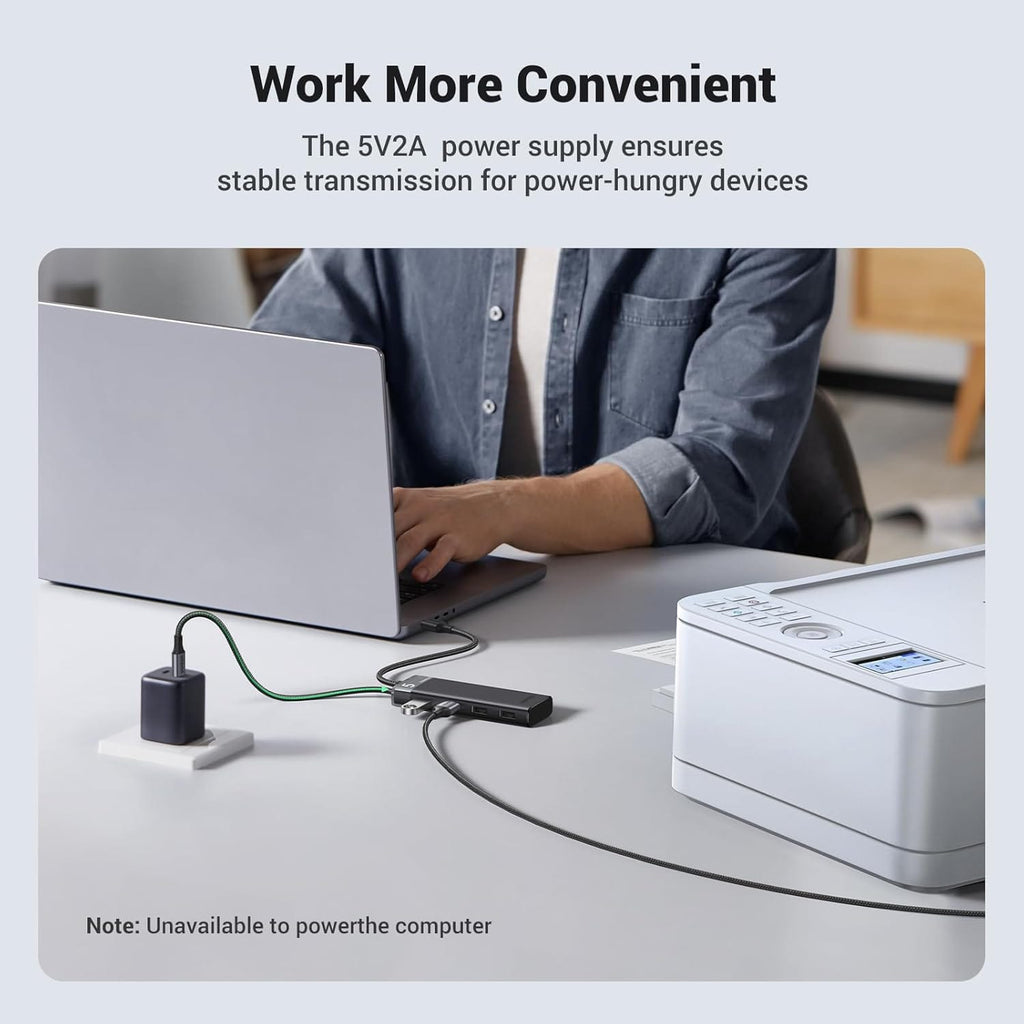 UGREEN CM219 15548 4-Port USB 3.0 Hub with USB-C Power Supply