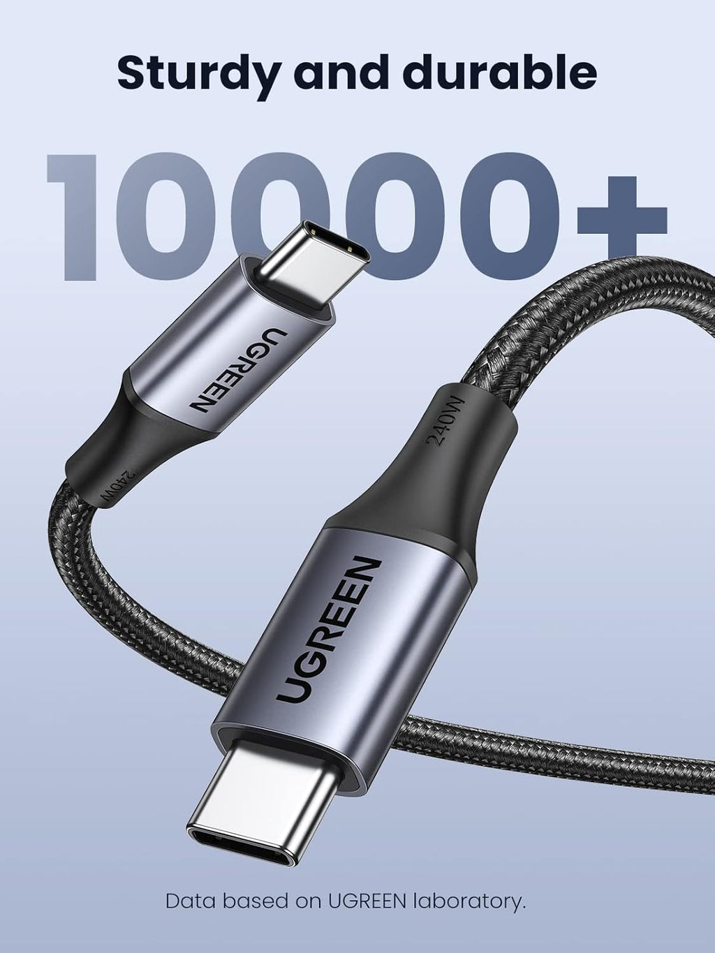 UGREEN US535 15311 240W USB-C to USB-C PD Fast Charging Cable 3.3 ft Space Gray