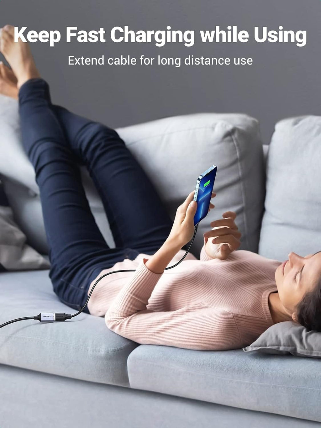 UGREEN US115 25285 USB 3.0 Extension Cable 16.4 ft Type A Male to Female Nylon Braided