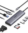 UGREEN CM498 15601 USB-C 10-in-1 Docking Station with 4K HDMI VGA Ethernet 100W PD SD/TF Card Reader