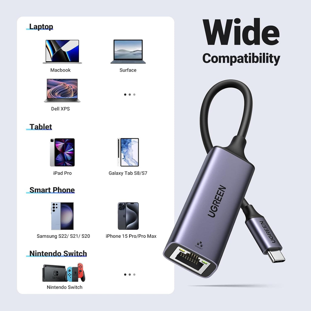 UGREEN CM199 USB-C 3.1 GEN1 to Gigabit Ethernet Adapter 50737