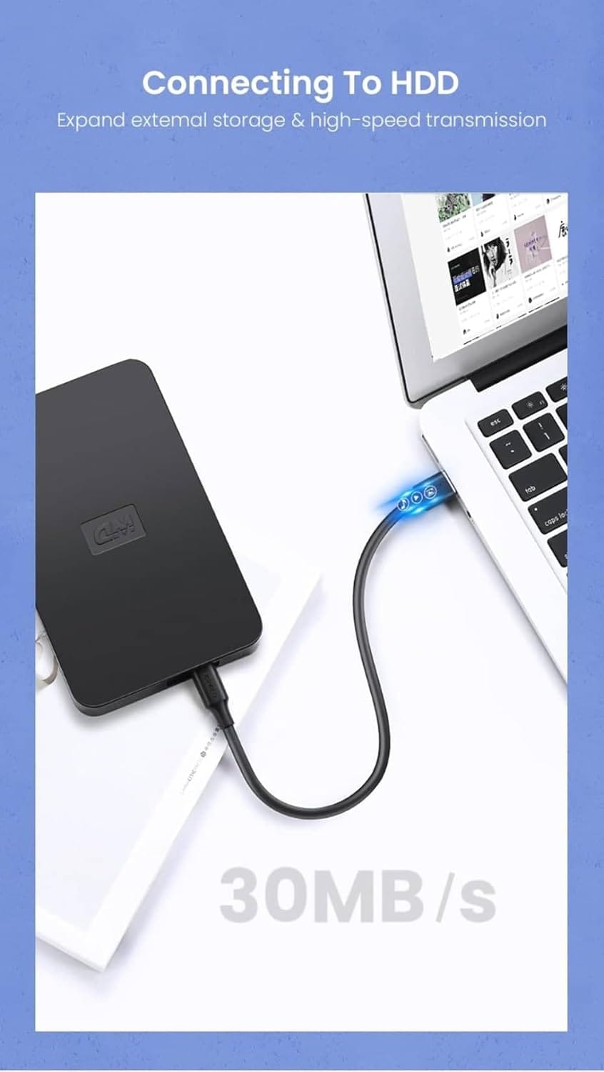 UGREEN 10353 USB-A to Mini-USB Cable 0.8 ft Black