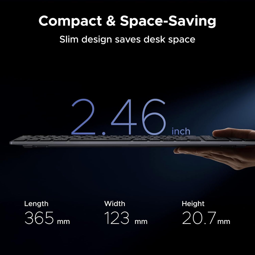 UGREEN 5814 Wireless Bluetooth Keyboard Rechargeable Ergonomic BT5.4 & 2.4GHz Dual Mode