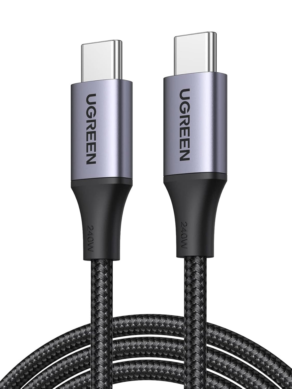 UGREEN US535 240W USB-C to USB-C Fast Charging Cable 6.6 ft Space Gray 90440