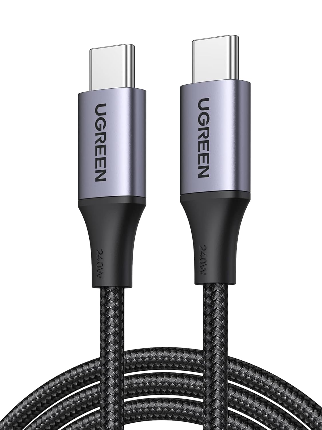 UGREEN US535 240W USB-C to USB-C Fast Charging Cable 6.6 ft Space Gray 90440
