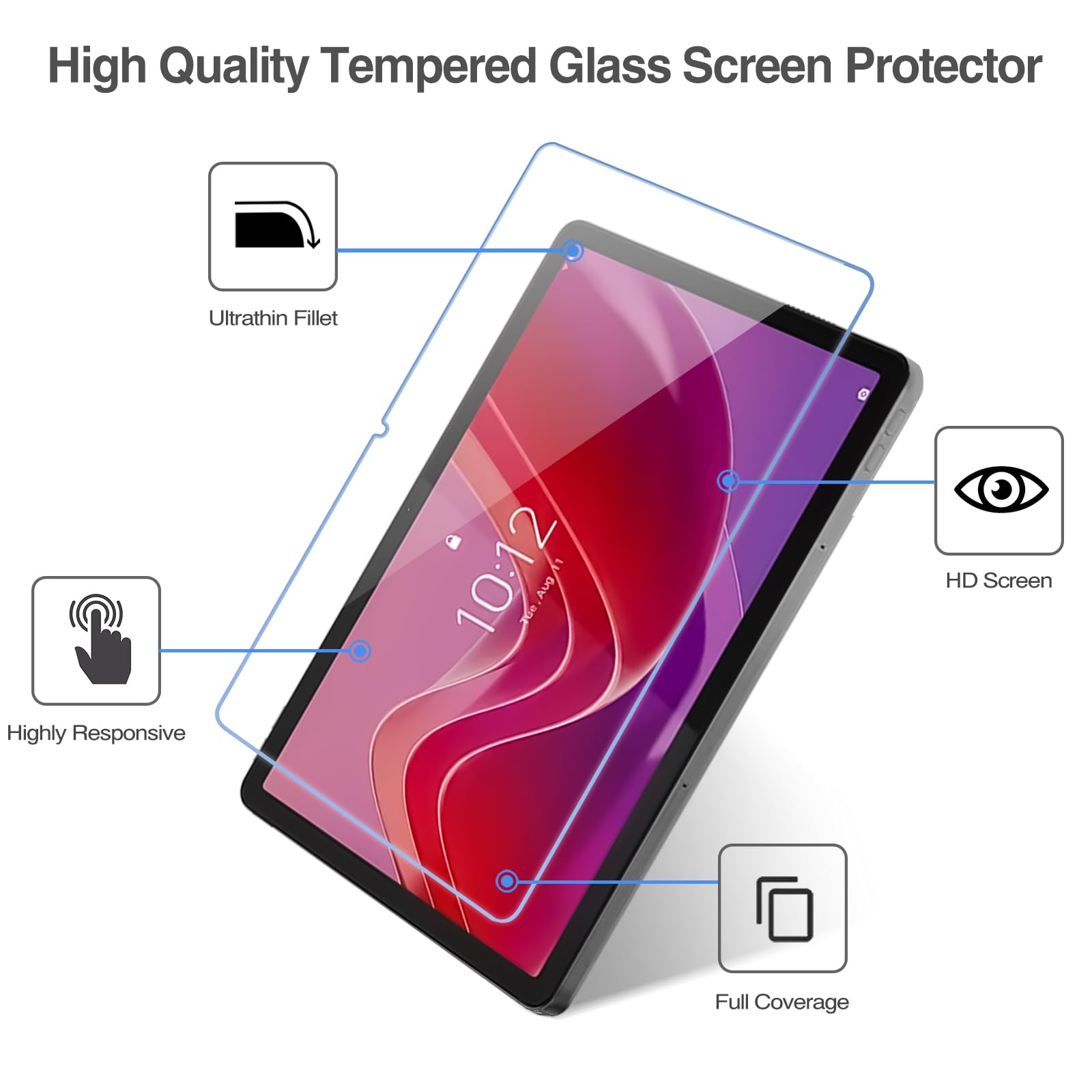 Tempered Glass Screen Protector for Lenovo Tab K11 Plus 11.45 Inch