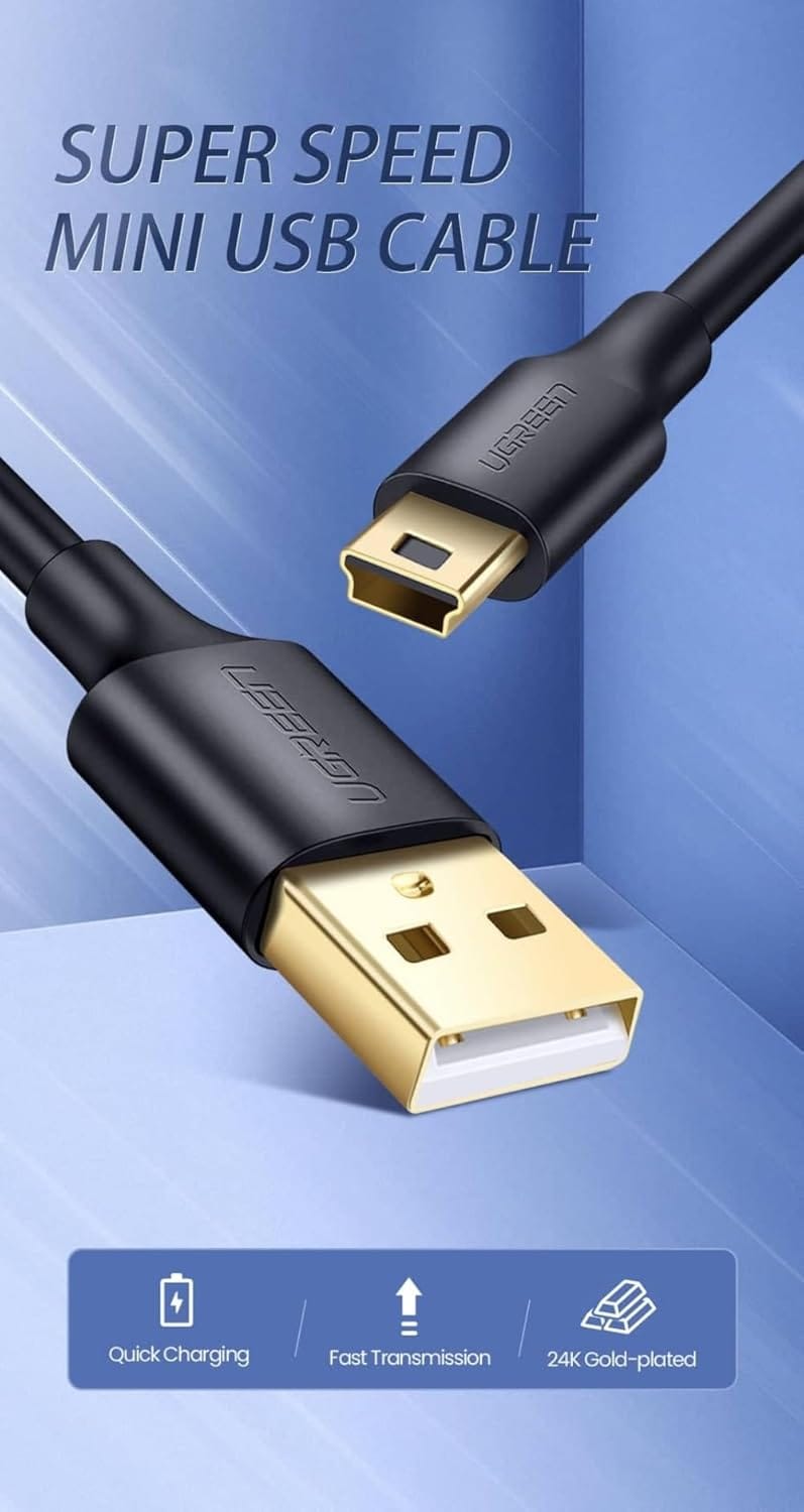 UGREEN 10353 USB-A to Mini-USB Cable 0.8 ft Black