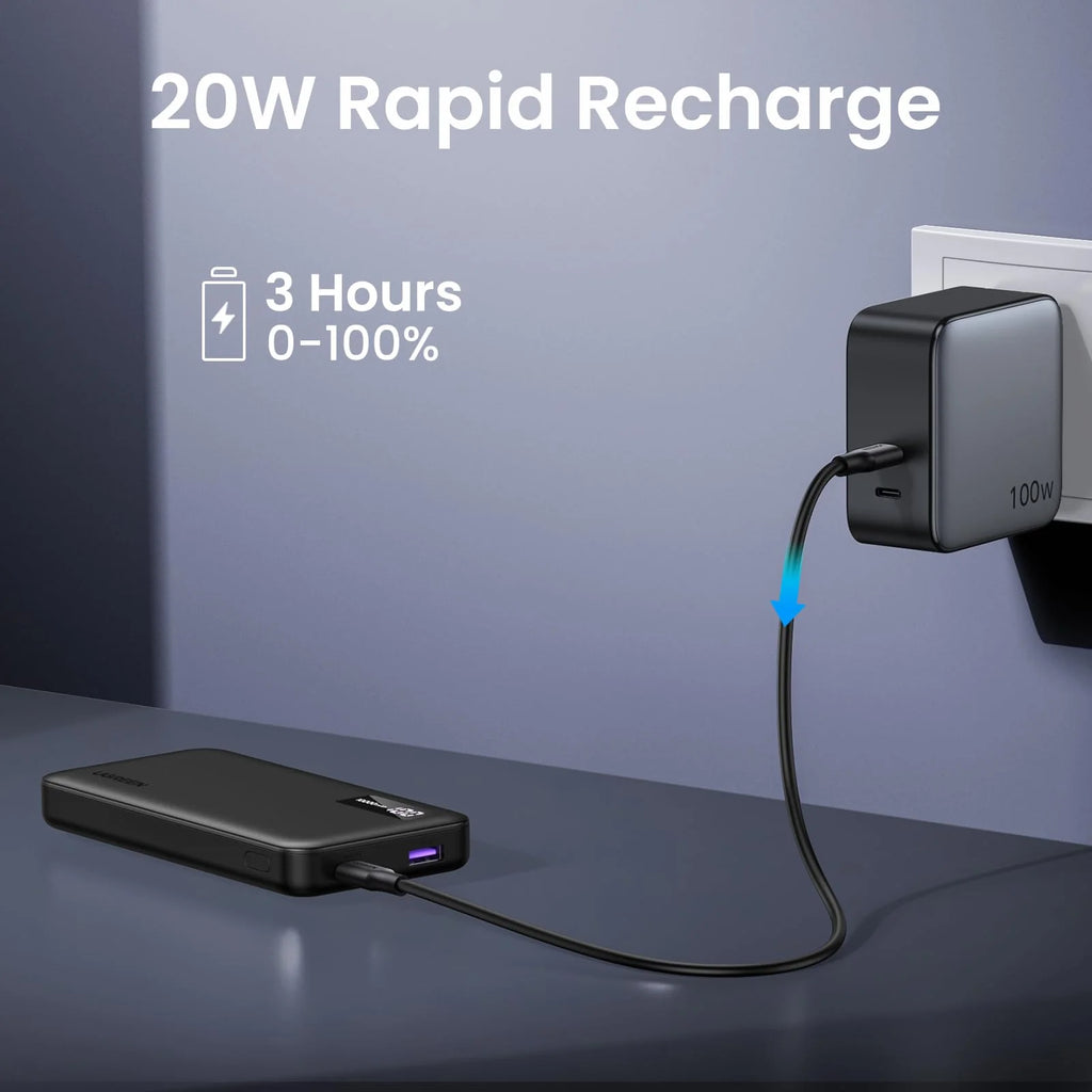 UGREEN PB311 25742 10000mAh 20W Two-Way Fast Charging Power Bank Black