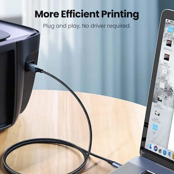 UGREEN US370-80806 USB-C to USB-B 2.0 Printer Cable 4.9 ft