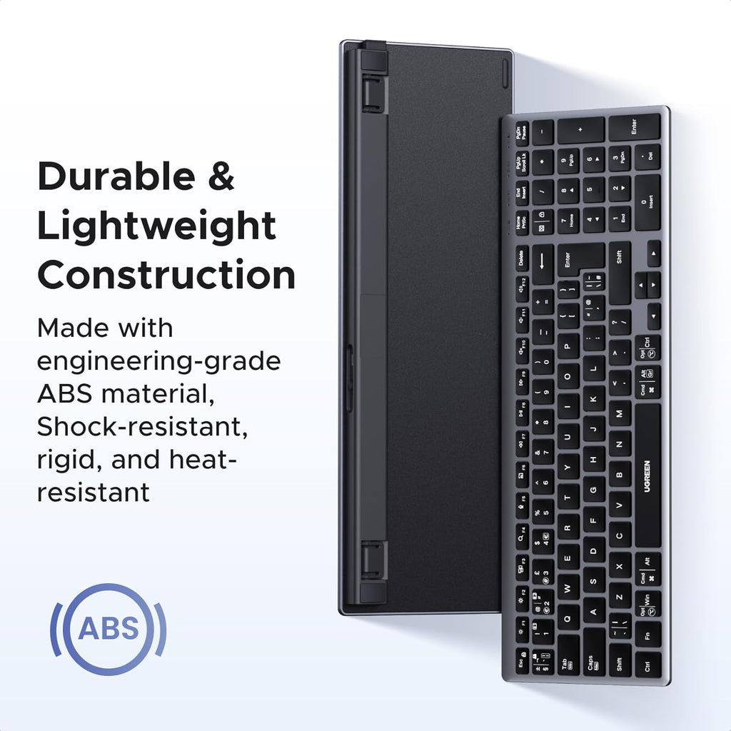 UGREEN 5814 Wireless Bluetooth Keyboard Rechargeable Ergonomic BT5.4 & 2.4GHz Dual Mode
