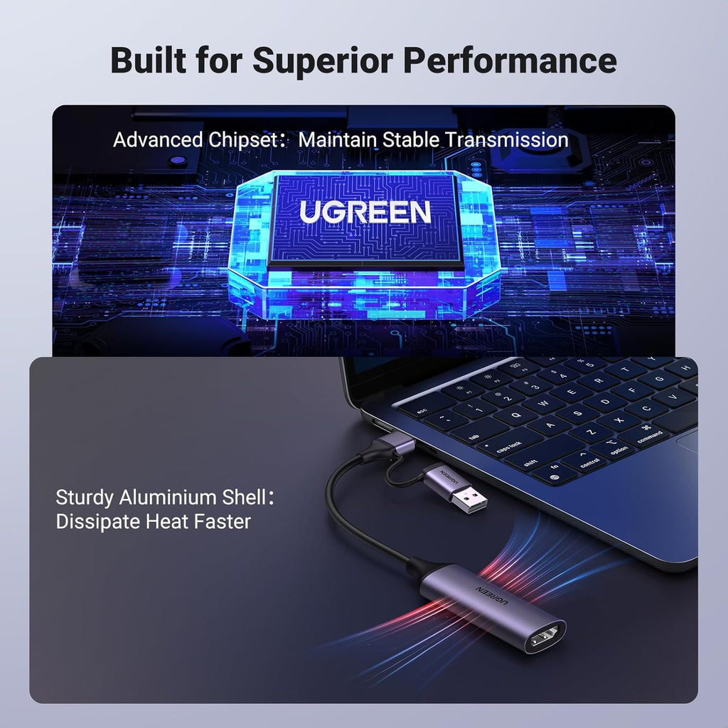 UGREEN CM716 25854 Full HD 1080P 60FPS Capture Card HDMI to USB A/Type C 4K Video Capture Card for Streaming