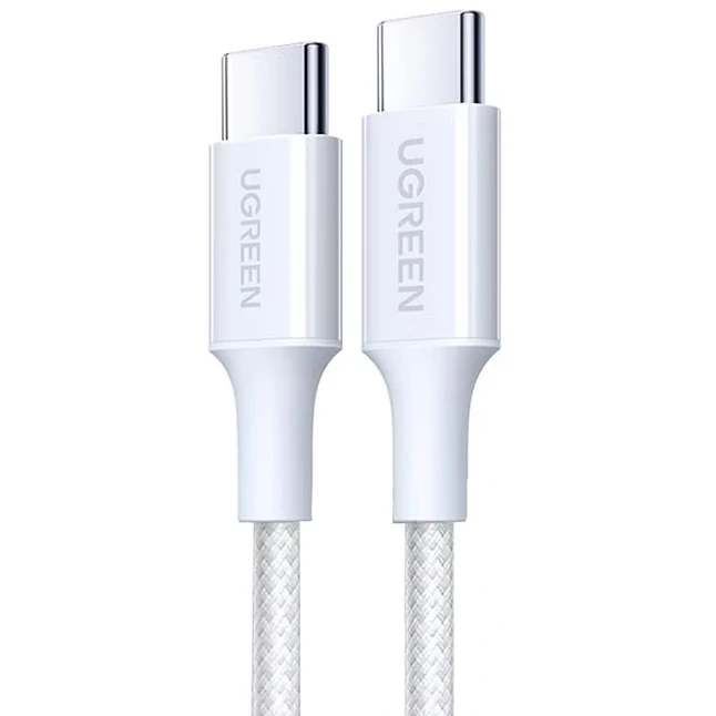 UGREEN L502 USB-C to USB-C 100W PD Braided Fast Charging Cable 3.3 ft White