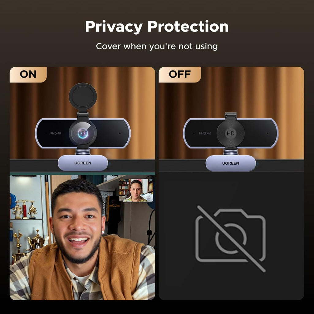UGREEN CM831 65381 4K Webcam with Microphone and Privacy Cover