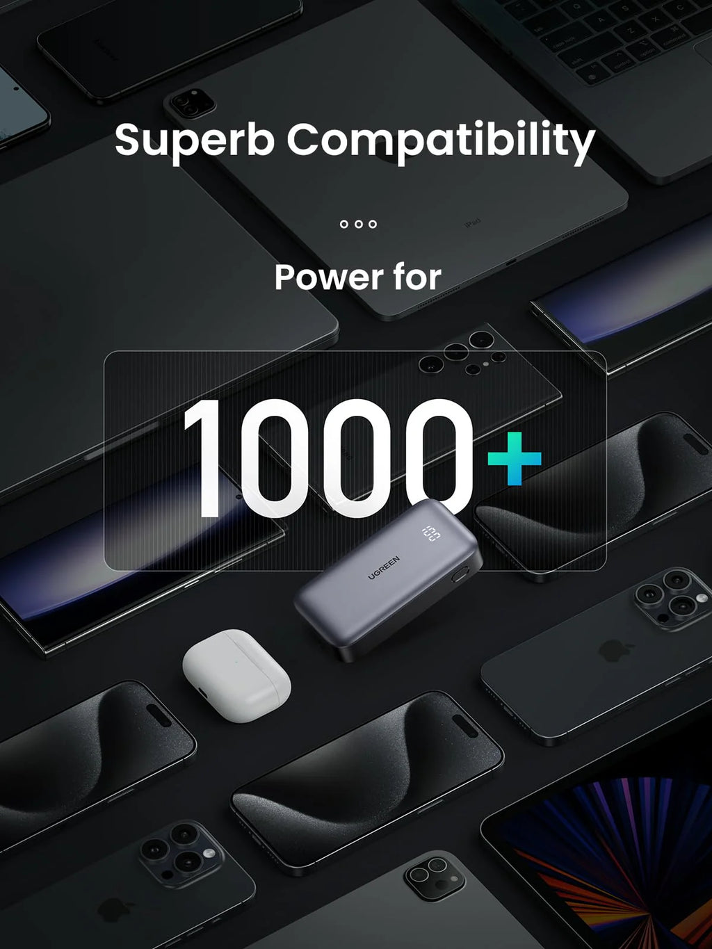 UGREEN PB502 25185 10000mAh 30W Nexode Fast Charging Power Bank Gray