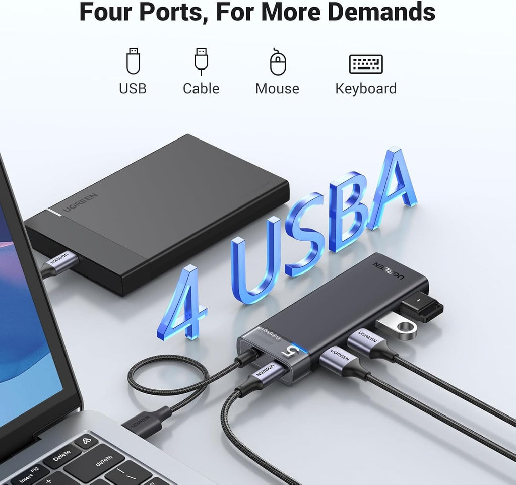 UGREEN CM219 15548 4-Port USB 3.0 Hub with USB-C Power Supply