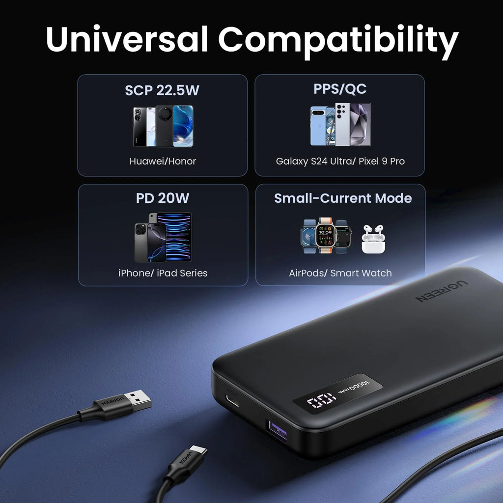 UGREEN PB311 25742 10000mAh 20W Two-Way Fast Charging Power Bank Black