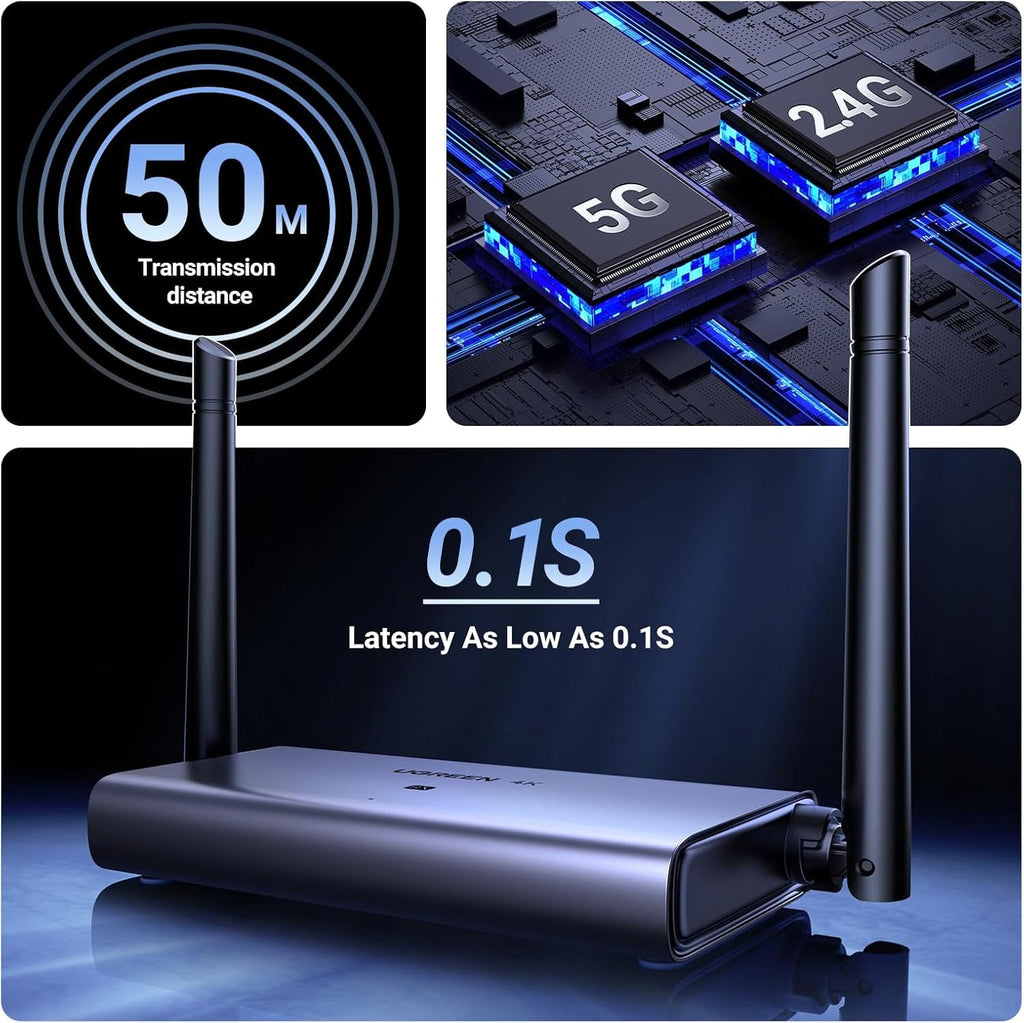 UGREEN CM586 90909 4K Wireless HDMI Transmitter and Receiver 164 ft Range