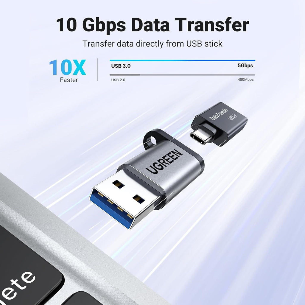 UGREEN US276 50533 USB A to USB C Adapter 10Gbps Gray