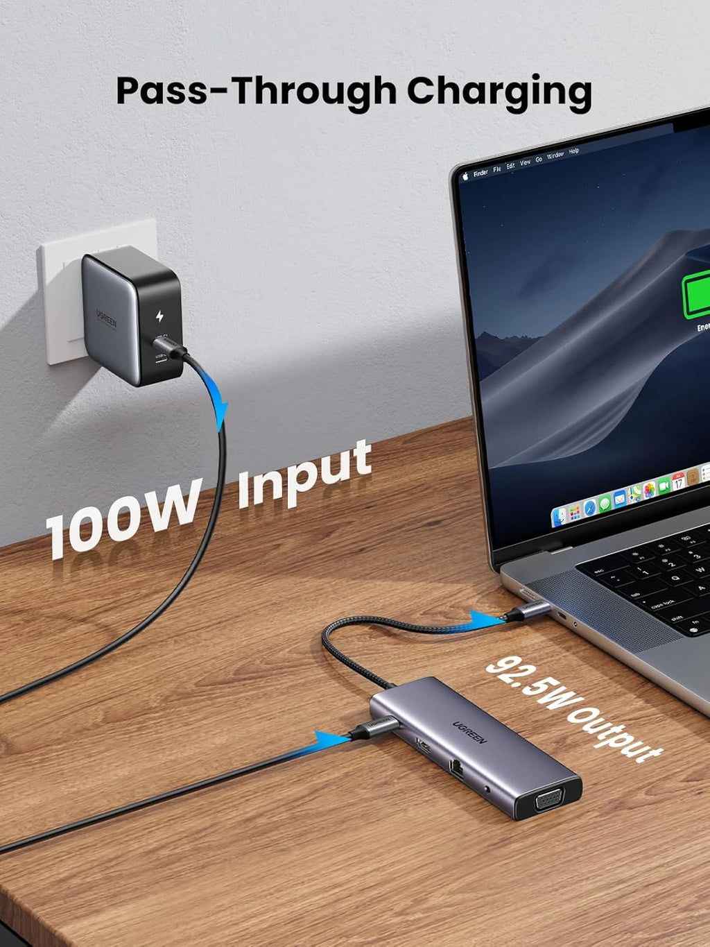 UGREEN CM498 15601 USB-C 10-in-1 Docking Station with 4K HDMI VGA Ethernet 100W PD SD/TF Card Reader