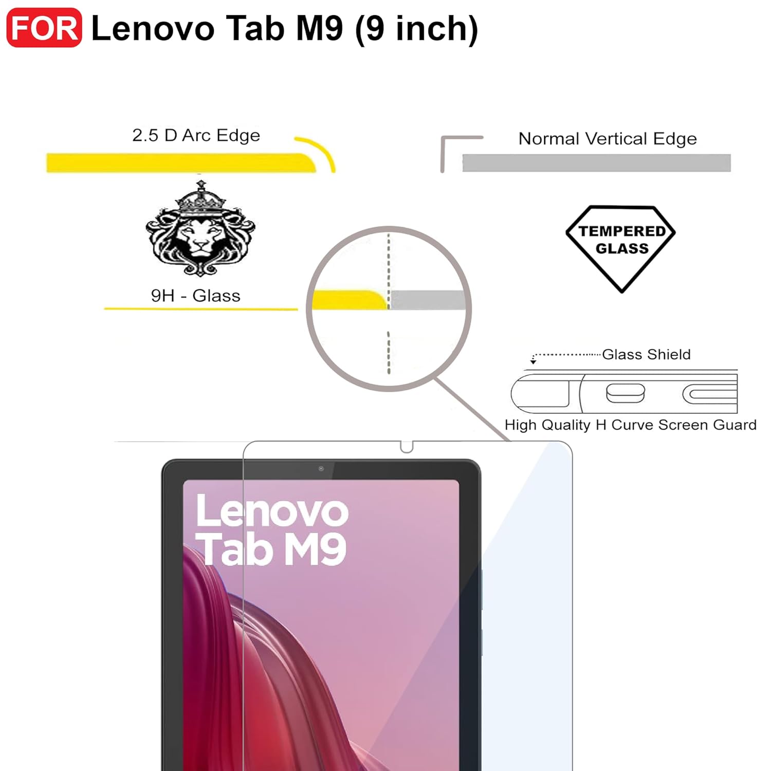Lenovo Tab M9 9 Inch Tempered Glass Screen Protector