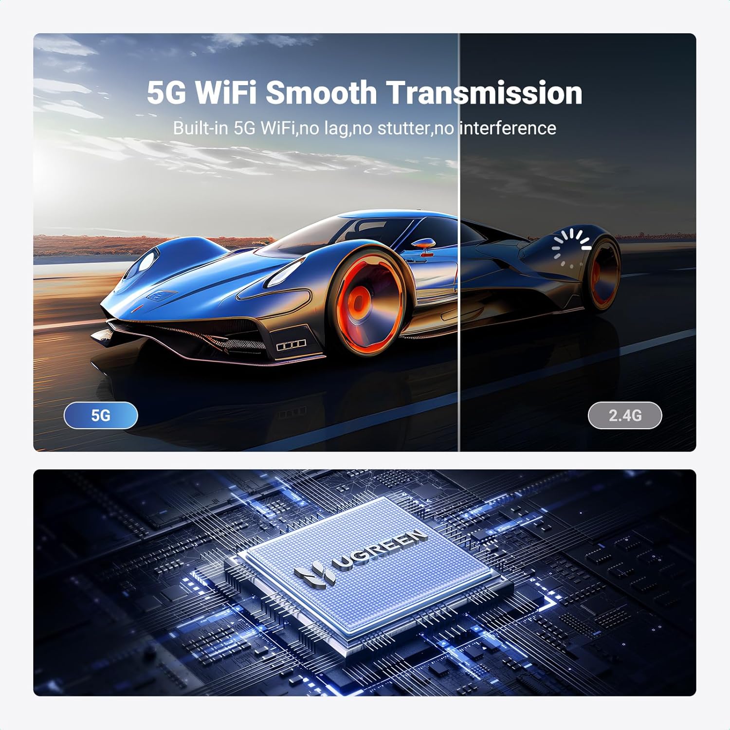 UGREEN CM737 35031A Wireless HDMI Transmitter and Receiver 1080p 60Hz 98 ft