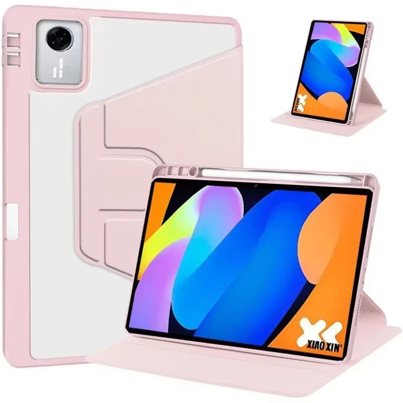 Acrylic 360 Rotation Case for Lenovo Tab M11 Transparent Clear Pencil Holder Cover