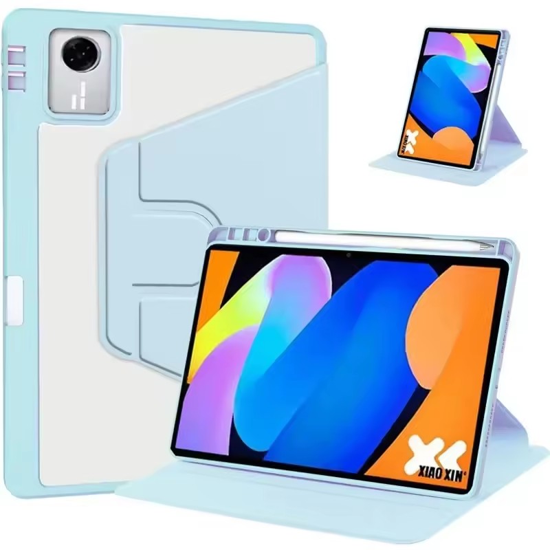 Acrylic 360 Rotation Case for Lenovo Tab M11 Transparent Clear Pencil Holder Cover