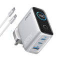 Anker 100W 3-Port GaN Charger with Smart Display B121BK41 Silver