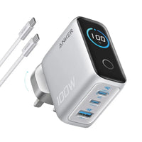 Anker 100W 3-Port GaN Charger with Smart Display B121BK41 Silver