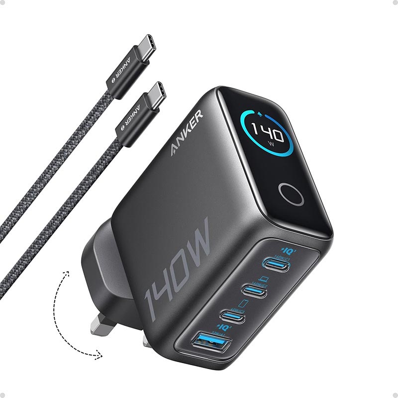 Anker 140W 4-Port PD 3.1 GaN Wall Charger B2697 Black