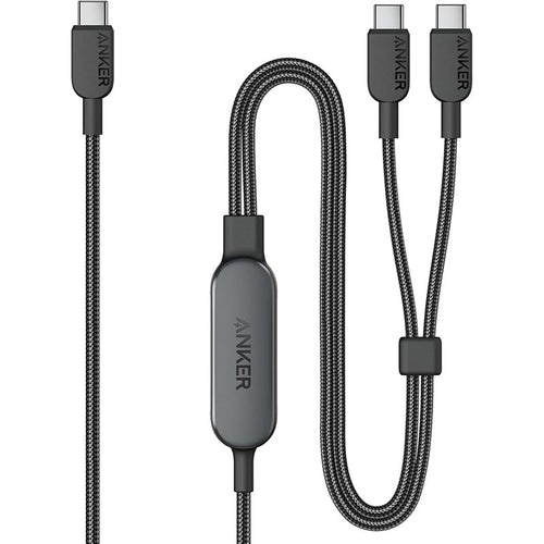 Anker 2-in-1 USB-C to USB-C Cable 4ft 140W Braided A8895H11 Black