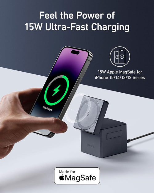 Anker 3-in-1 Cube with MagSafe Wireless Charging Station Y1811HA1 Black