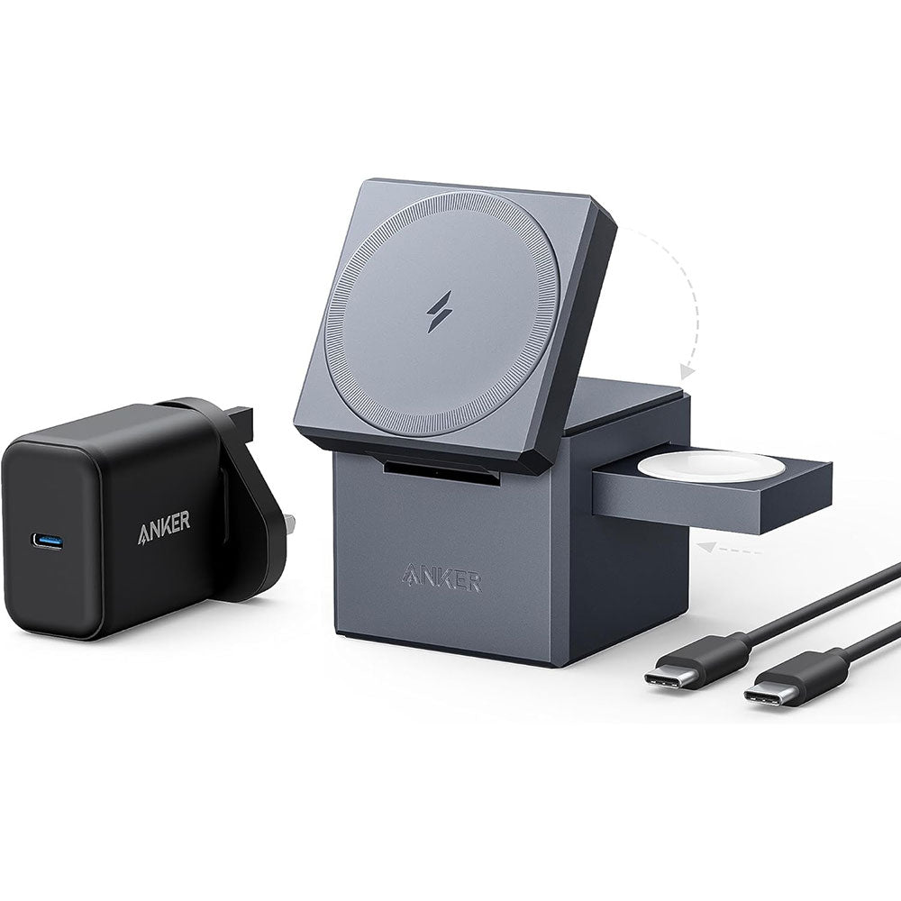 Anker 3-in-1 Cube with MagSafe Wireless Charging Station Y1811HA1 Black