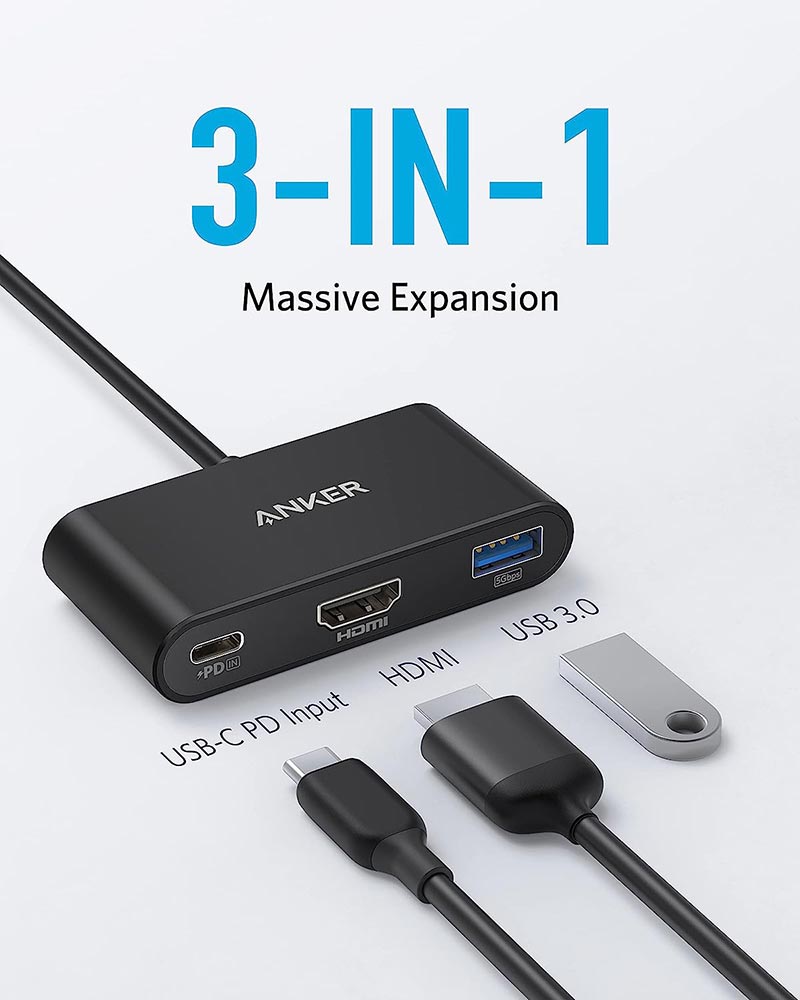 Anker PowerExpand 3-in-1 USB-C Hub A8339HA1 Grey