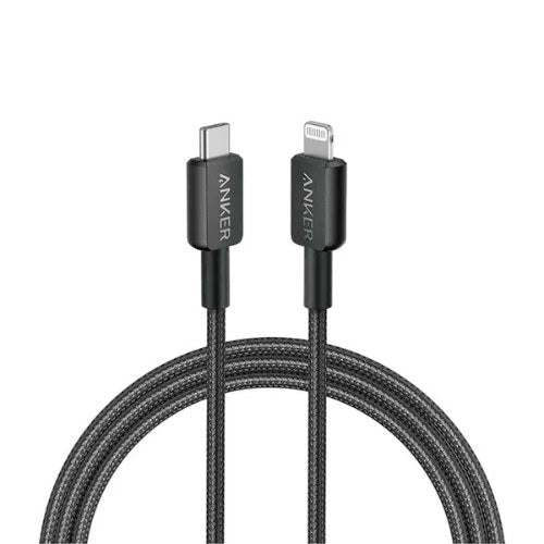 Anker 322 USB-C to Lightning Cable 6ft Nylon Braided A81B6H11 Black