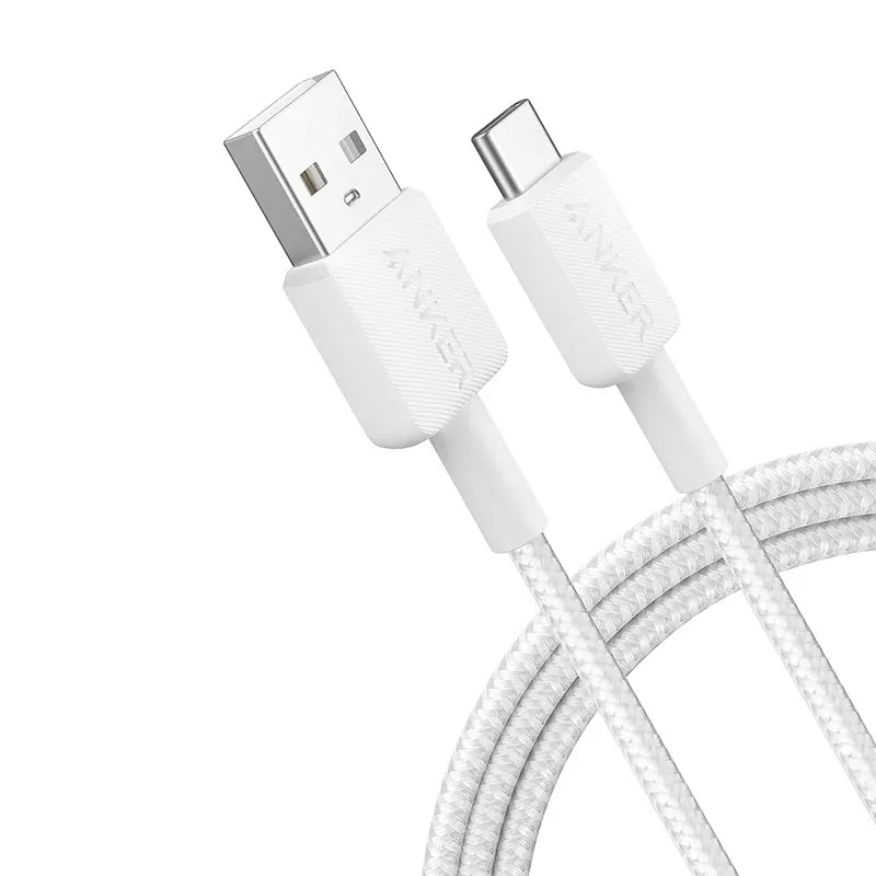 Anker 322 USB-A to USB-C 15W Cable 6ft Nylon Braided A81H6H21 White
